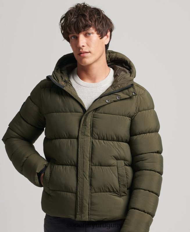 uy Superdry hombres chamarra acolchada deportiva xpd con capucha caqui DT2N8Z1048 ropa