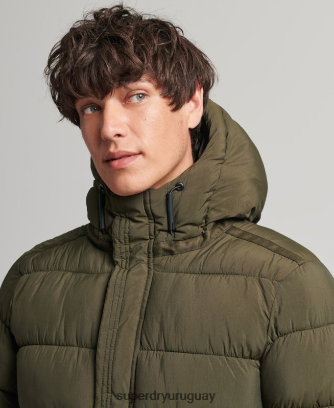 uy Superdry hombres chamarra acolchada deportiva xpd con capucha caqui DT2N8Z1048 ropa