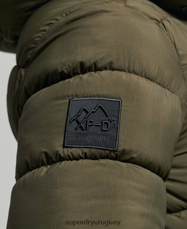 uy Superdry hombres chamarra acolchada deportiva xpd con capucha caqui DT2N8Z1048 ropa