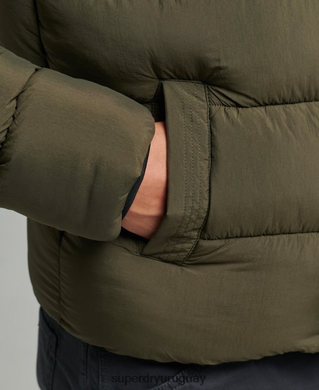 uy Superdry hombres chamarra acolchada deportiva xpd con capucha caqui DT2N8Z1048 ropa