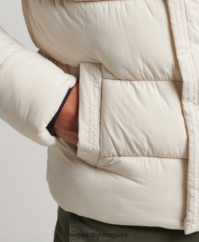 uy Superdry hombres chamarra acolchada deportiva xpd con capucha crema DT2N8Z980 ropa