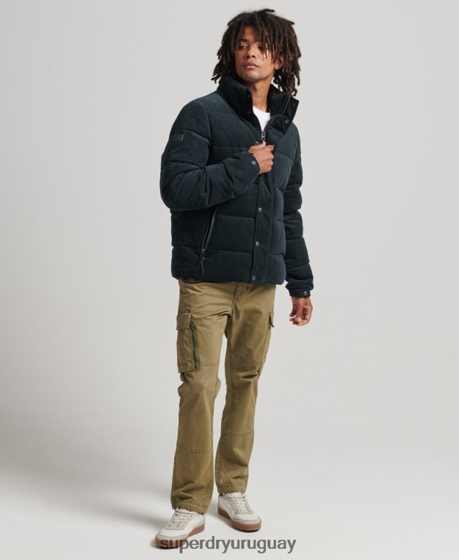 uy Superdry hombres chamarra acolchada vintage retro de pana Armada DT2N8Z4698 ropa