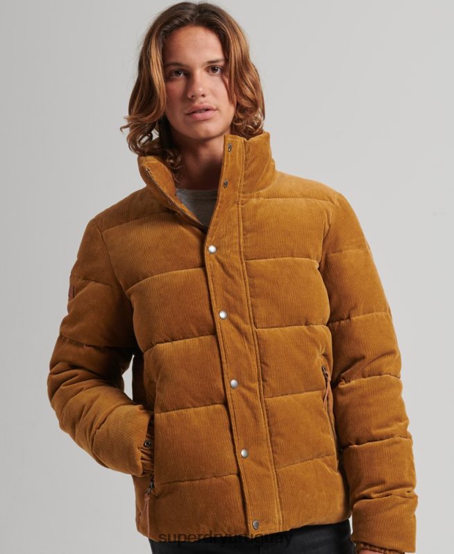 uy Superdry hombres chamarra acolchada vintage retro de pana marrón DT2N8Z4554 ropa