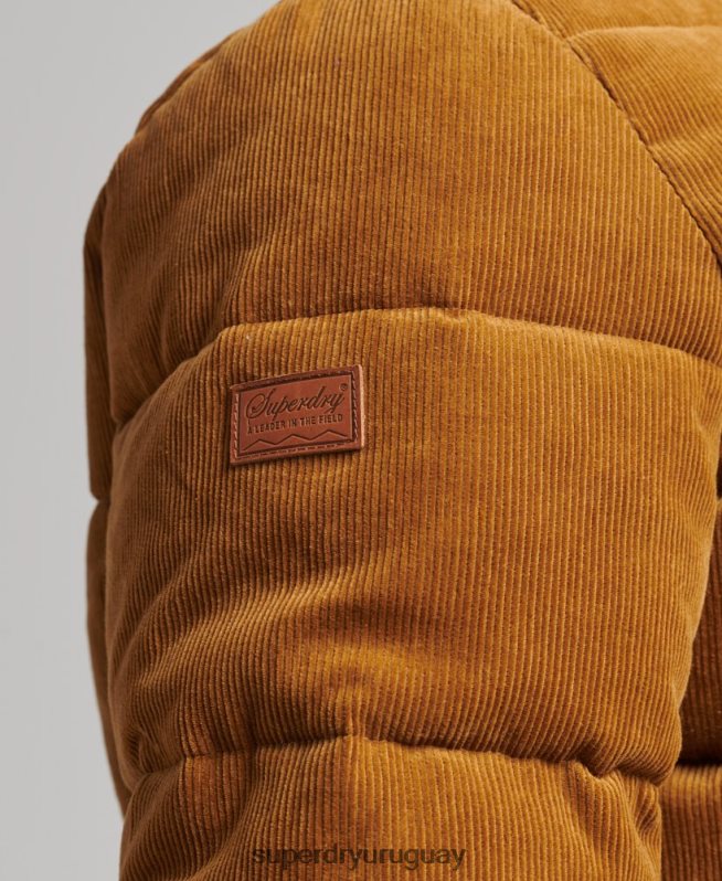 uy Superdry hombres chamarra acolchada vintage retro de pana marrón DT2N8Z4554 ropa