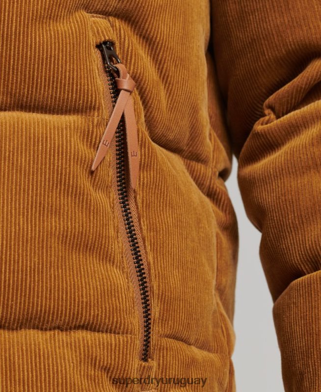 uy Superdry hombres chamarra acolchada vintage retro de pana marrón DT2N8Z4554 ropa