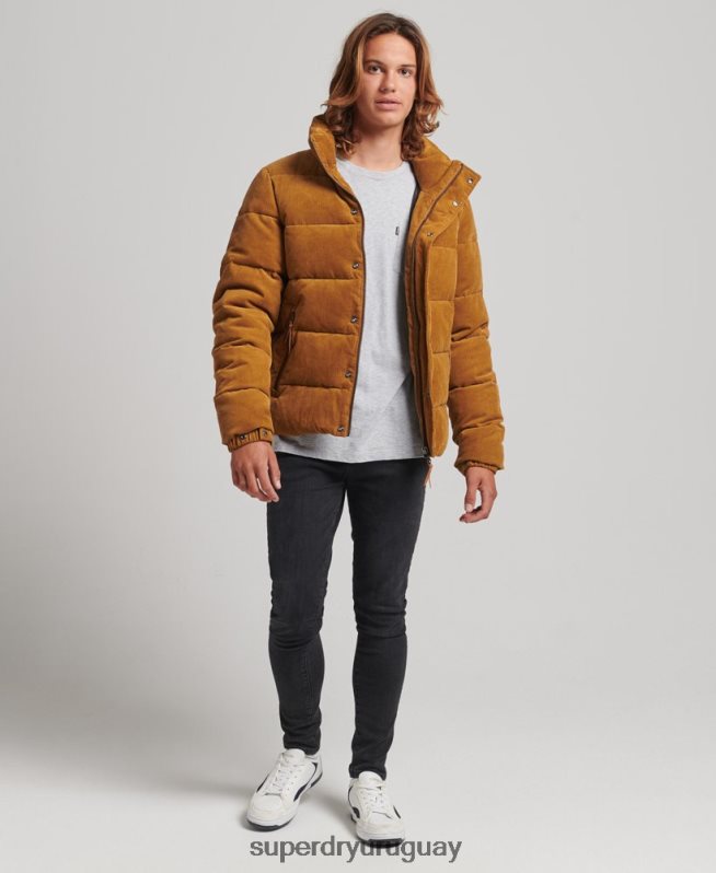 uy Superdry hombres chamarra acolchada vintage retro de pana marrón DT2N8Z4554 ropa