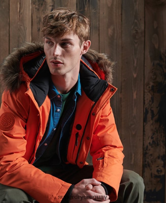 uy Superdry hombres chamarra bomber Everest de plumón para la nieve naranja DT2N8Z1194 ropa