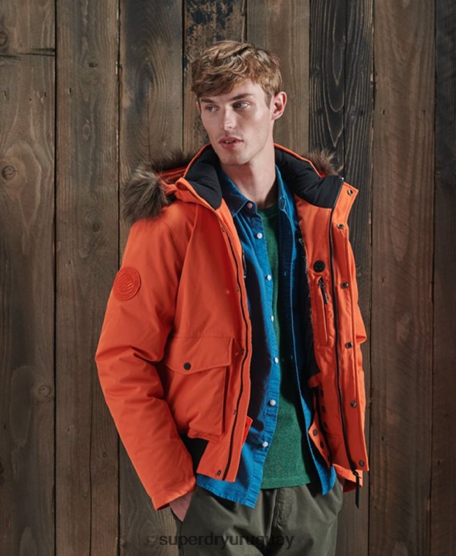 uy Superdry hombres chamarra bomber Everest de plumón para la nieve naranja DT2N8Z1194 ropa