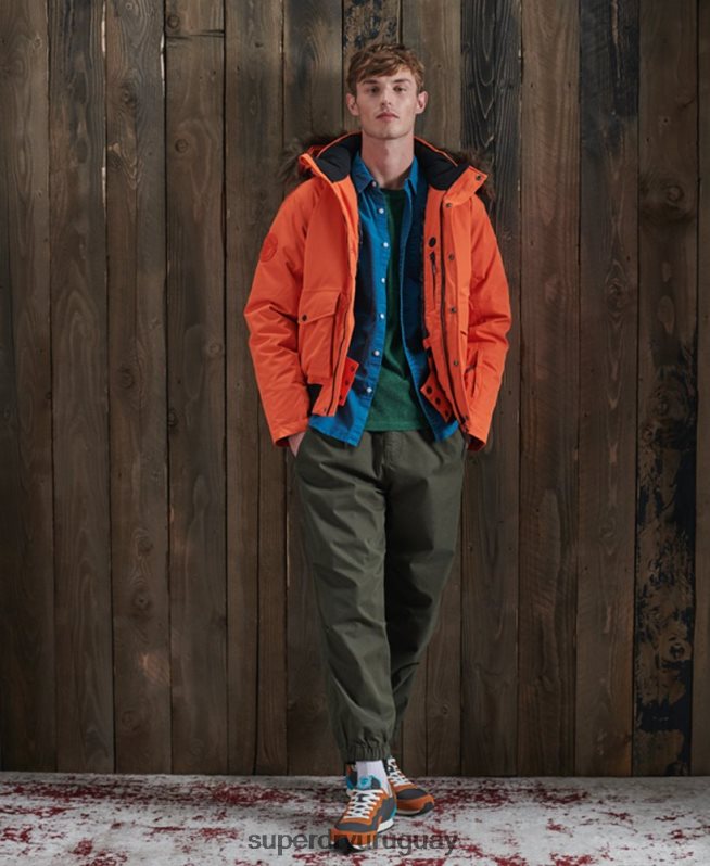 uy Superdry hombres chamarra bomber Everest de plumón para la nieve naranja DT2N8Z1194 ropa