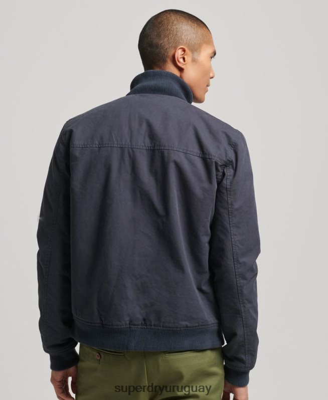 uy Superdry hombres chamarra bomber con cuello de punto Armada DT2N8Z7 ropa