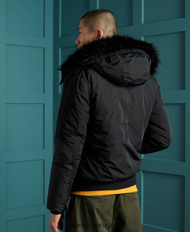 uy Superdry hombres chamarra bomber de rescate chinook negro DT2N8Z4732 ropa