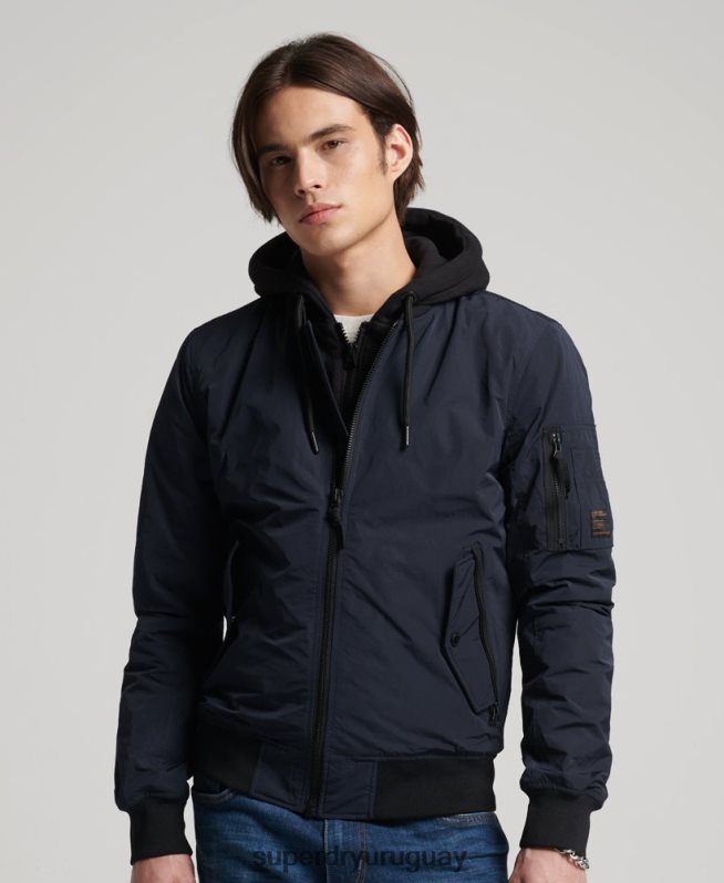 uy Superdry hombres chamarra bomber de vuelo militar Armada DT2N8Z4741 ropa