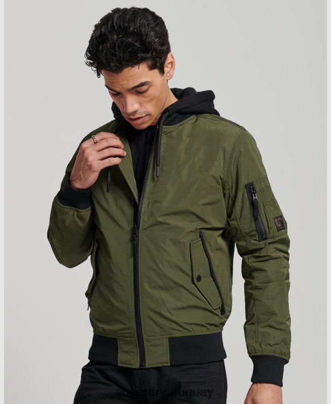 uy Superdry hombres chamarra bomber de vuelo militar caqui DT2N8Z1144 ropa