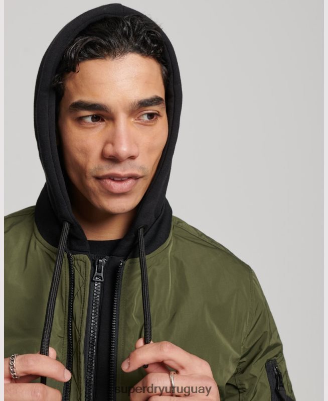 uy Superdry hombres chamarra bomber de vuelo militar caqui DT2N8Z1144 ropa