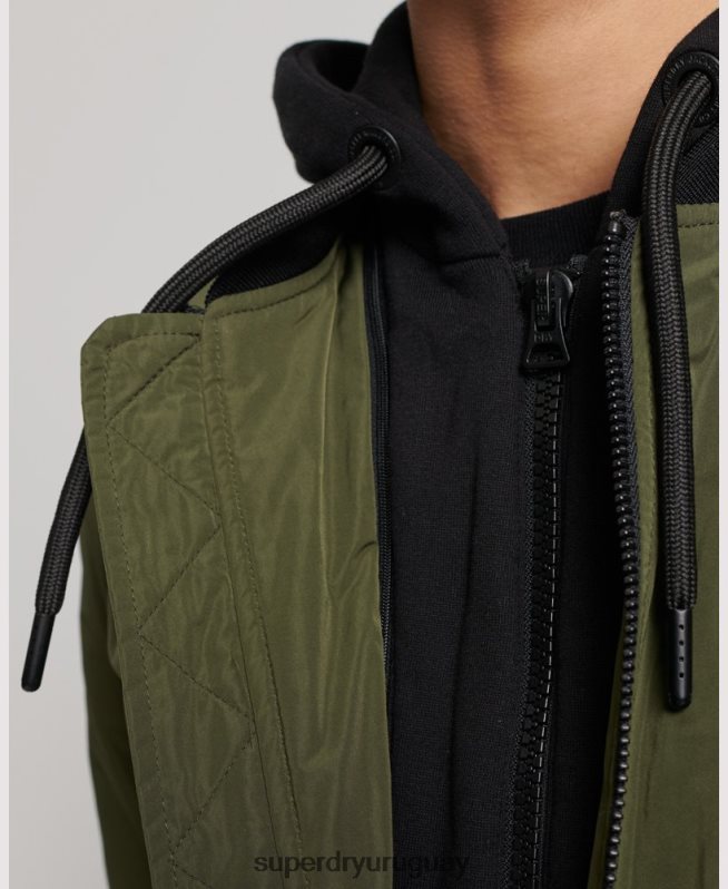 uy Superdry hombres chamarra bomber de vuelo militar caqui DT2N8Z1144 ropa
