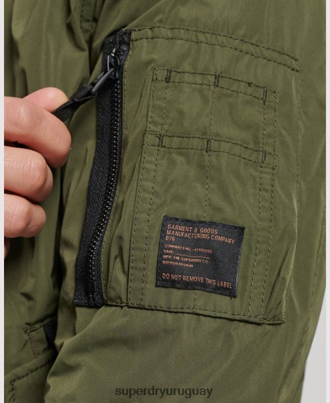 uy Superdry hombres chamarra bomber de vuelo militar caqui DT2N8Z1144 ropa