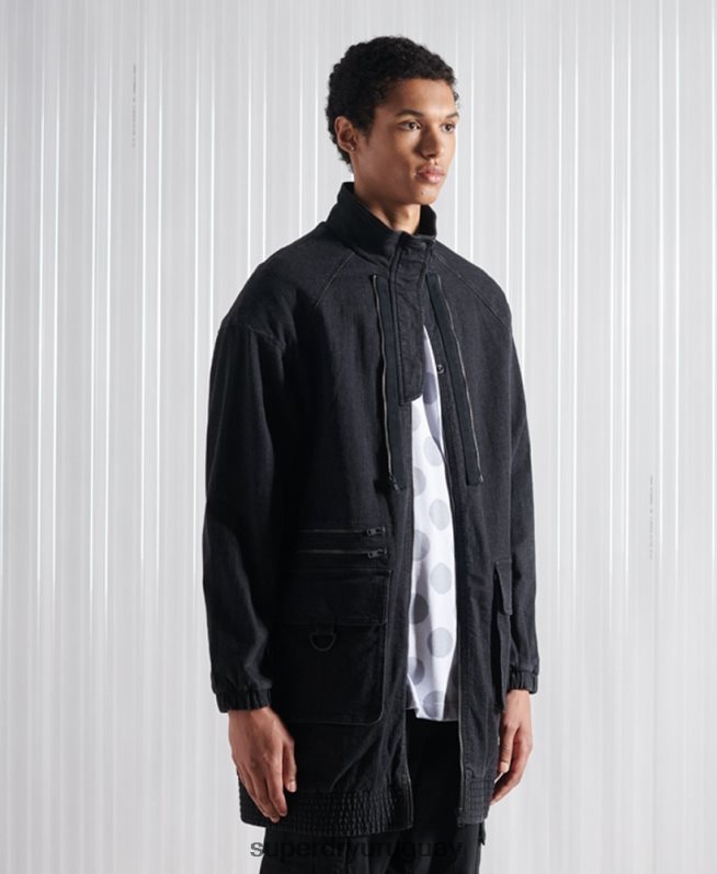 uy Superdry hombres chamarra bomber doble sdx edición limitada negro DT2N8Z5555 ropa