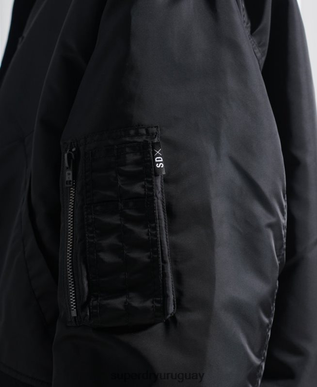 uy Superdry hombres chamarra bomber doble sdx edición limitada negro DT2N8Z5555 ropa