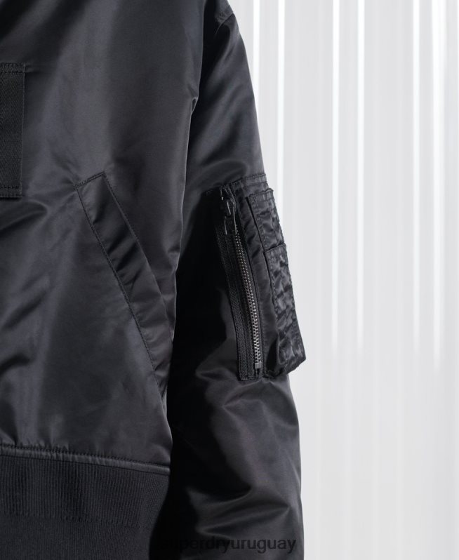uy Superdry hombres chamarra bomber doble sdx edición limitada negro DT2N8Z5555 ropa