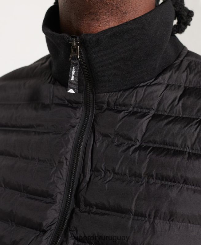 uy Superdry hombres chamarra bomber híbrida de montaña negro DT2N8Z848 ropa