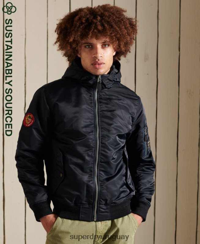 uy Superdry hombres chamarra bomber ma1 con capucha Armada DT2N8Z4658 ropa