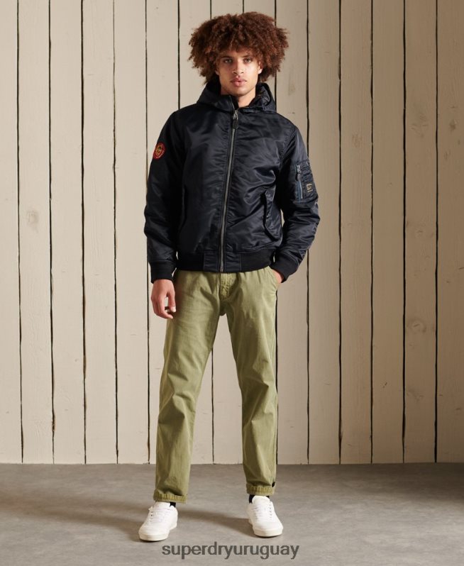 uy Superdry hombres chamarra bomber ma1 con capucha Armada DT2N8Z4658 ropa