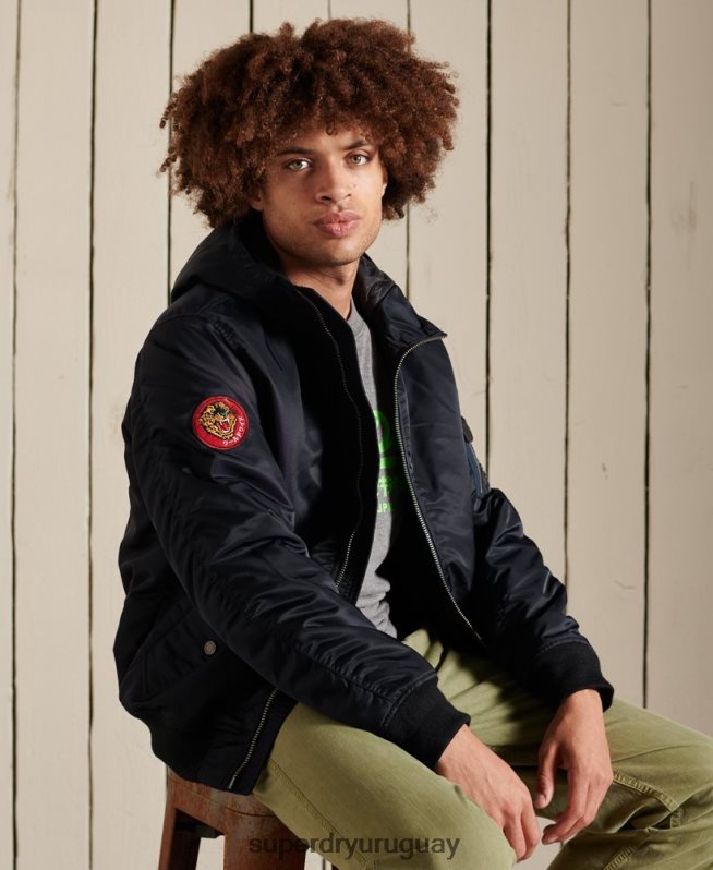uy Superdry hombres chamarra bomber ma1 con capucha Armada DT2N8Z4658 ropa