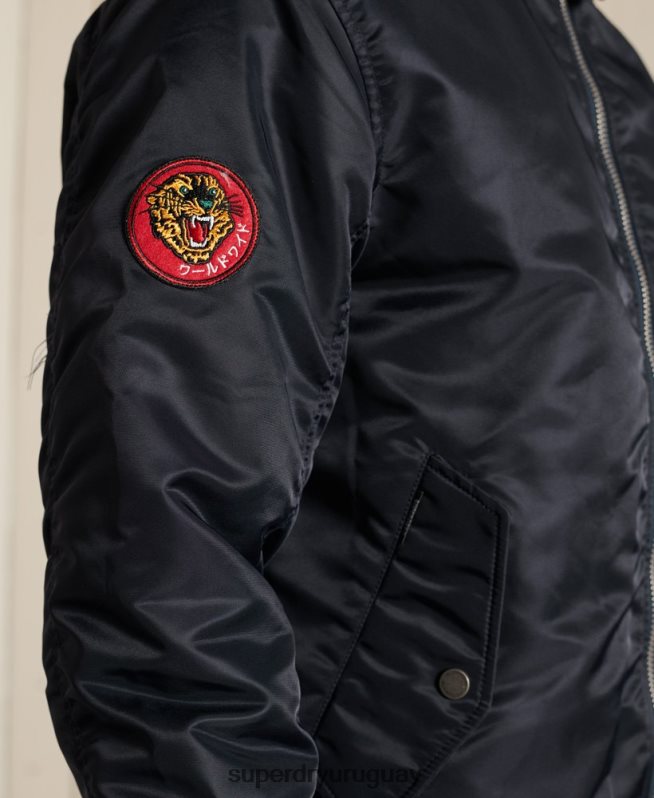 uy Superdry hombres chamarra bomber ma1 con capucha Armada DT2N8Z4658 ropa