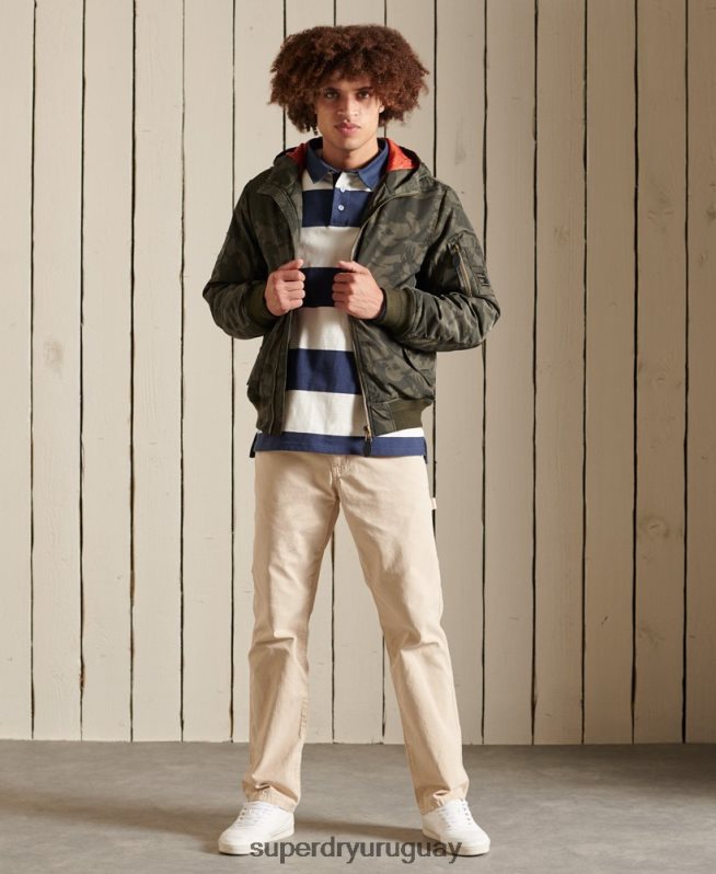 uy Superdry hombres chamarra bomber ma1 con capucha verde DT2N8Z4575 ropa