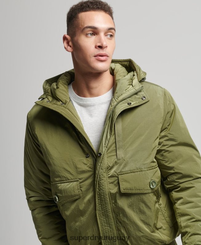 uy Superdry hombres chamarra bomber militar everest verde DT2N8Z4475 ropa