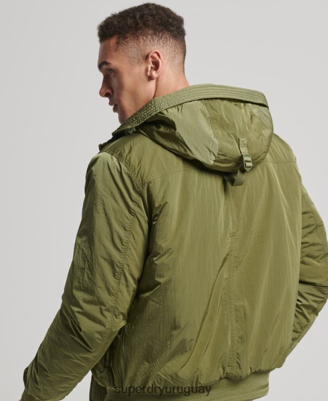 uy Superdry hombres chamarra bomber militar everest verde DT2N8Z4475 ropa