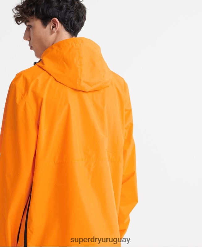 uy Superdry hombres chamarra cagoule casual plegable naranja DT2N8Z4713 ropa