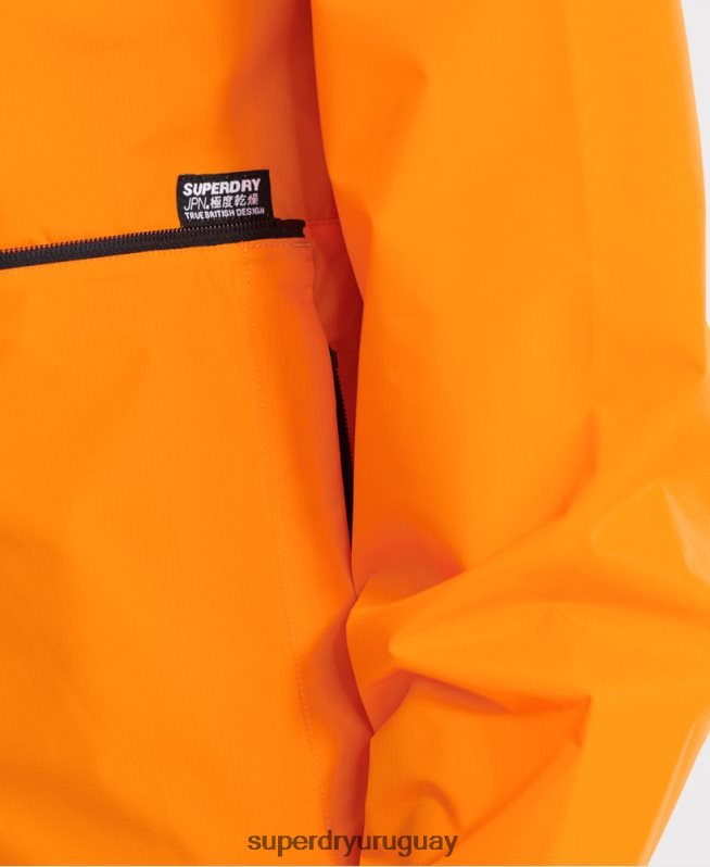 uy Superdry hombres chamarra cagoule casual plegable naranja DT2N8Z4713 ropa