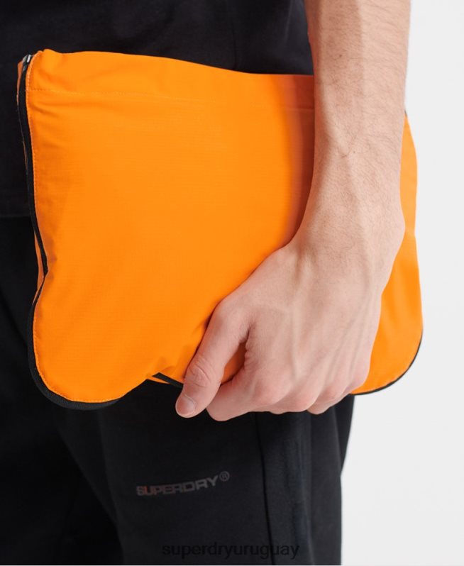 uy Superdry hombres chamarra cagoule casual plegable naranja DT2N8Z4713 ropa