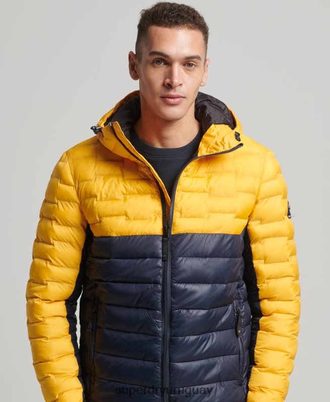 uy Superdry hombres chamarra capitonada Radar Quilt Mix oro DT2N8Z4539 ropa