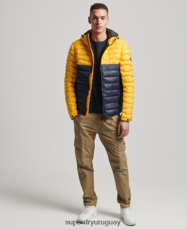uy Superdry hombres chamarra capitonada Radar Quilt Mix oro DT2N8Z4539 ropa