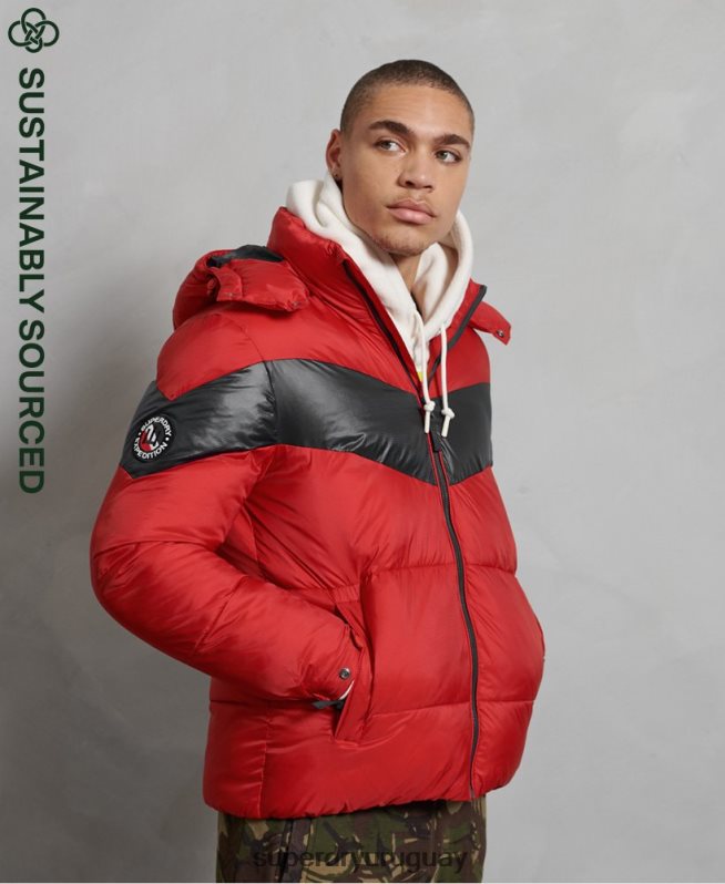 uy Superdry hombres chamarra capitonada Stratus rojo DT2N8Z4789 ropa