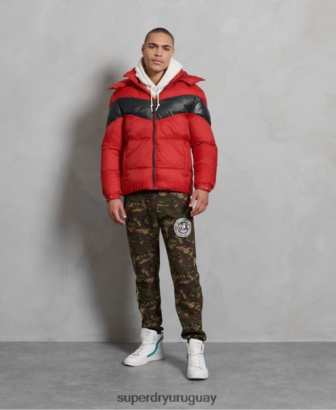 uy Superdry hombres chamarra capitonada Stratus rojo DT2N8Z4789 ropa