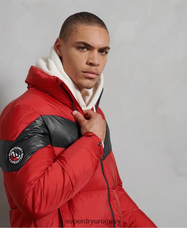 uy Superdry hombres chamarra capitonada Stratus rojo DT2N8Z4789 ropa