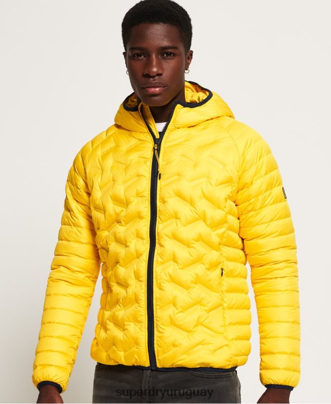uy Superdry hombres chamarra capitonada con mezcla de radar amarillo DT2N8Z1183 ropa