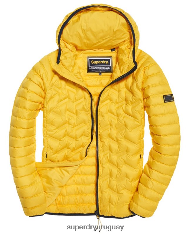 uy Superdry hombres chamarra capitonada con mezcla de radar amarillo DT2N8Z1183 ropa