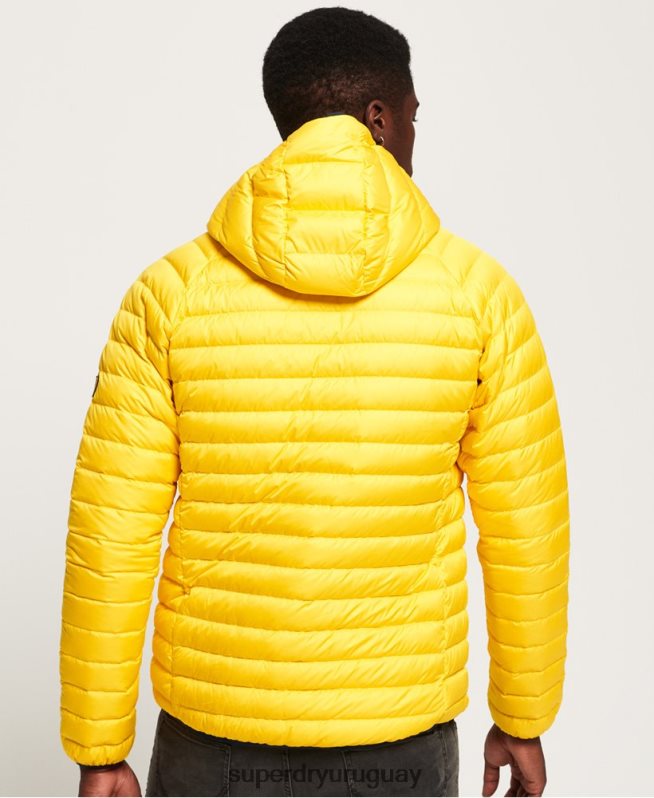 uy Superdry hombres chamarra capitonada con mezcla de radar amarillo DT2N8Z1183 ropa