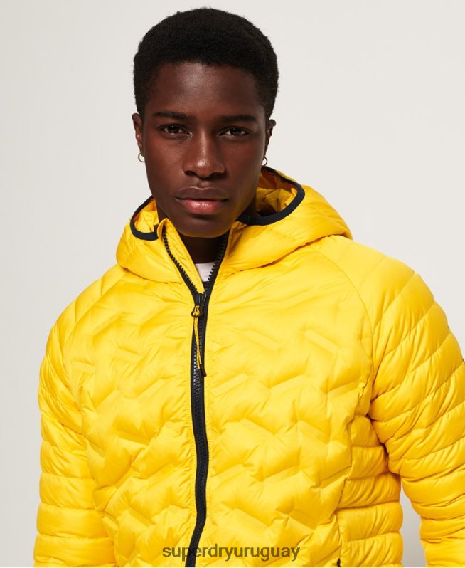 uy Superdry hombres chamarra capitonada con mezcla de radar amarillo DT2N8Z1183 ropa