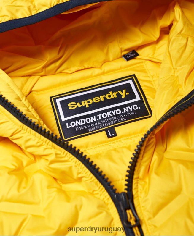 uy Superdry hombres chamarra capitonada con mezcla de radar amarillo DT2N8Z1183 ropa