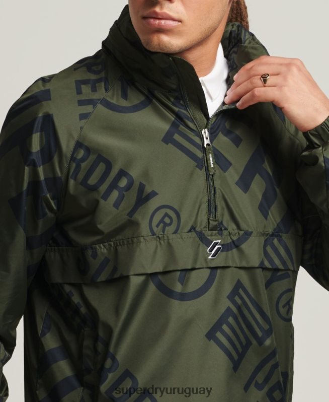 uy Superdry hombres chamarra casual con gráfico esencial caqui DT2N8Z4552 ropa