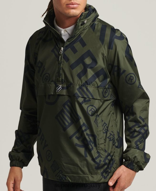 uy Superdry hombres chamarra casual con gráfico esencial caqui DT2N8Z4552 ropa