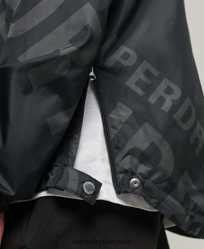 uy Superdry hombres chamarra casual con gráfico esencial negro DT2N8Z4550 ropa