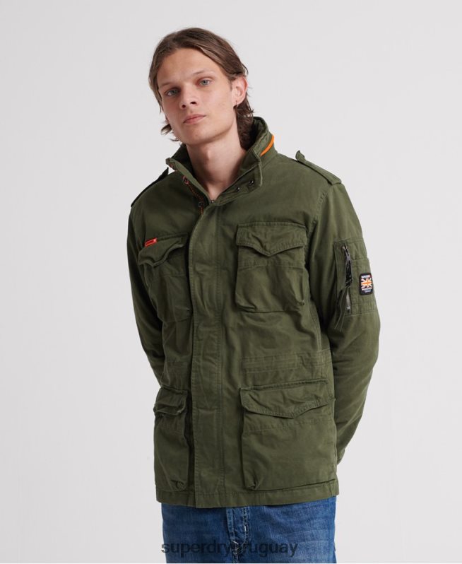 uy Superdry hombres chamarra clásica con bolsillo de rookie verde DT2N8Z4626 ropa