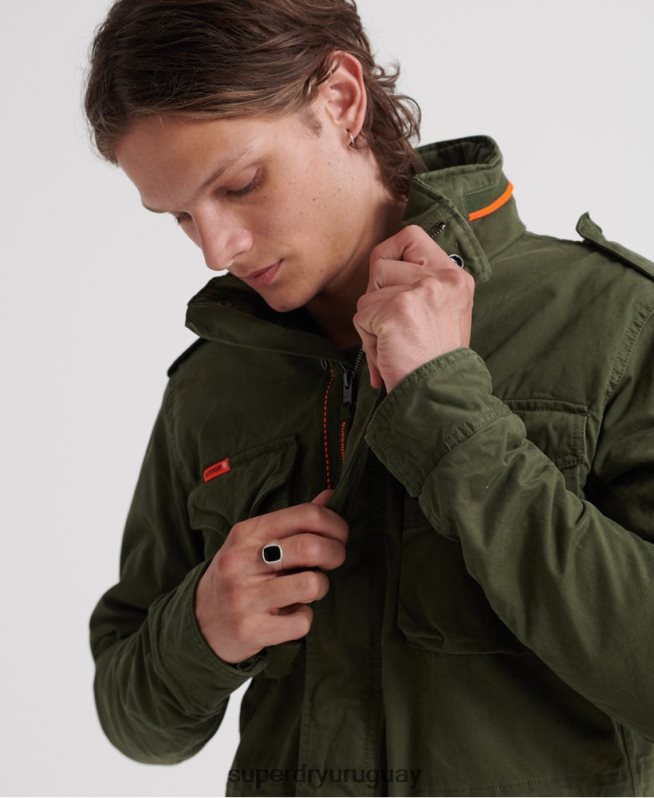 uy Superdry hombres chamarra clásica con bolsillo de rookie verde DT2N8Z4626 ropa