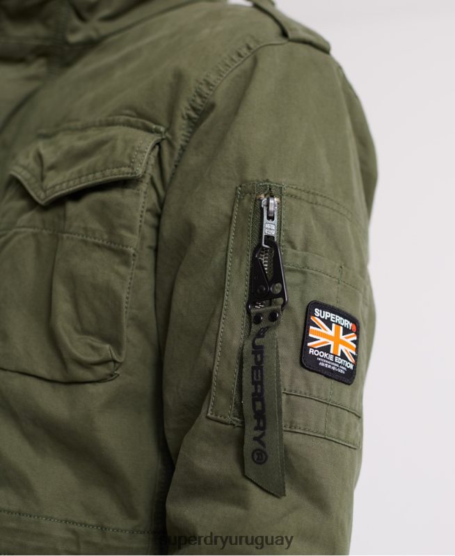 uy Superdry hombres chamarra clásica con bolsillo de rookie verde DT2N8Z4626 ropa